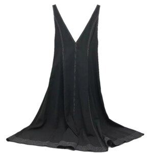 LE CIEL BLEU Sleeveless White stitching Dress polyester Black/White